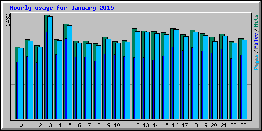 Hourly usage for January 2015