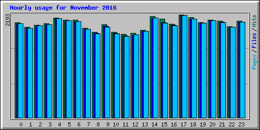 Hourly usage for November 2016